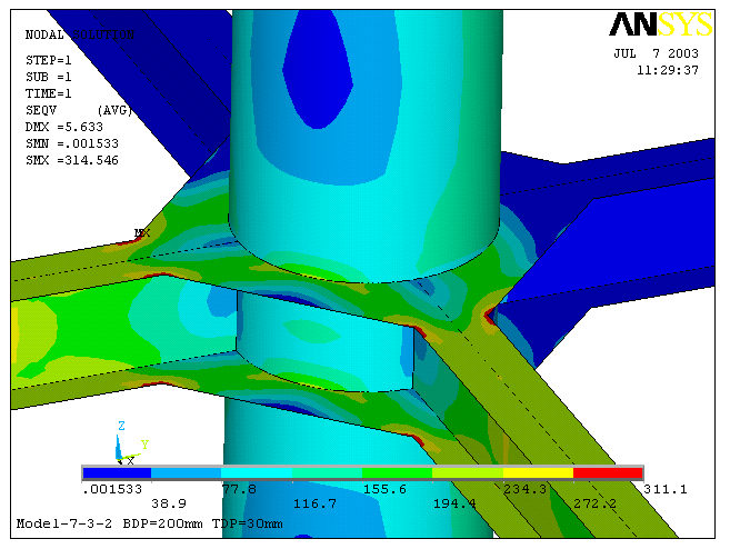 FEM analysis platform joint with diamond plate connection - JB v Doesburg